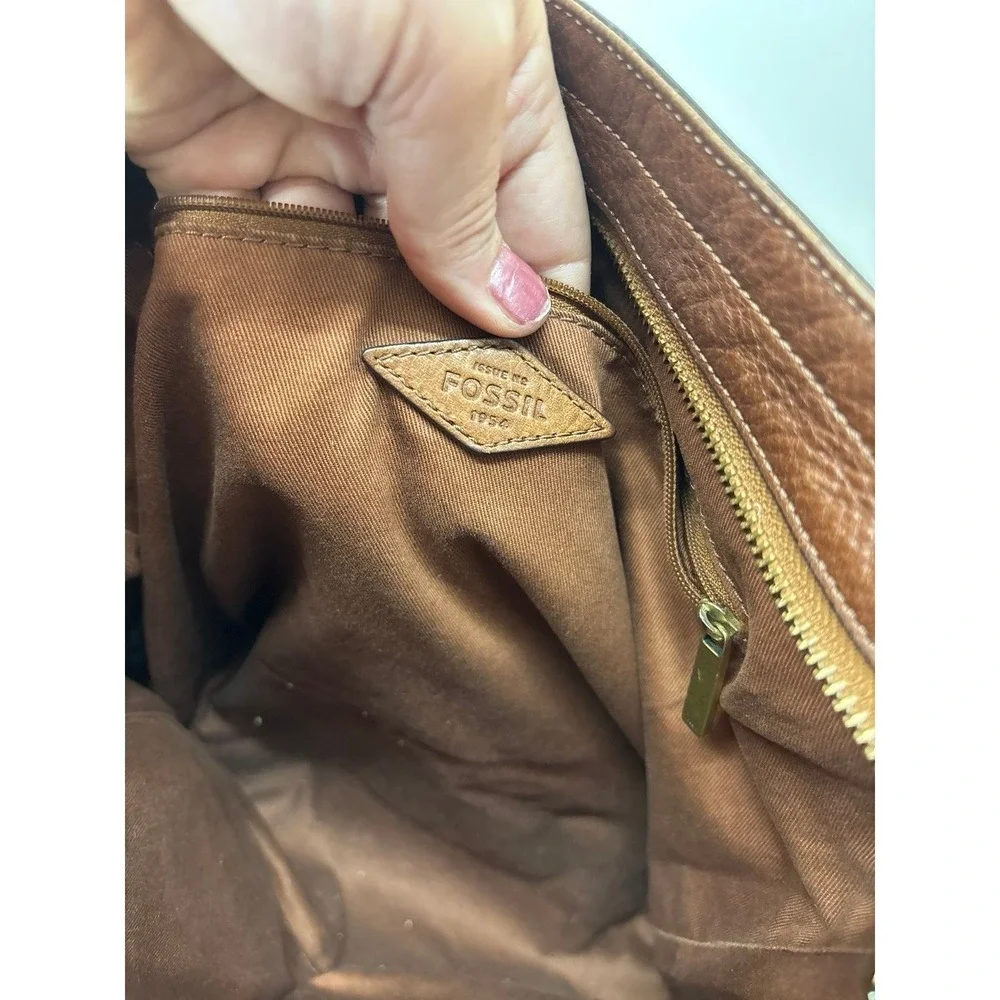 Fossil Maya Hobo Bag, Brown Leather Hobo Purse